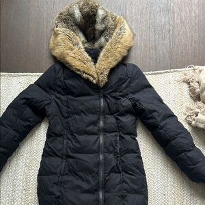 Women's Black Fur-Trimmed Jacket